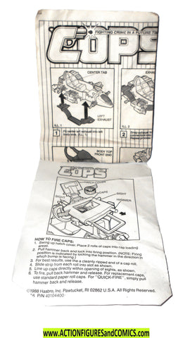 Cops 'n Crooks ROADSTER INSTRUCTIONS 1988 vintage part