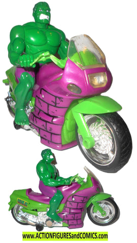 Marvel HULK CYCLE 1997 toybiz bump n go bike green