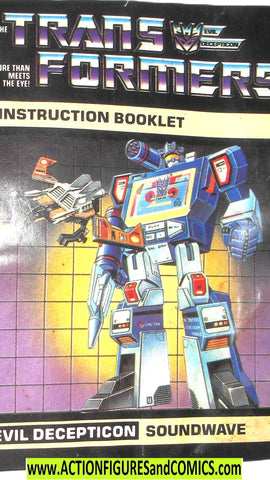 Transformers SOUNDWAVE 1984 instructions booklet vintage g1 1