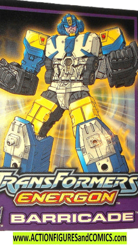Transformers Energon BARRICADE 2003 trading card