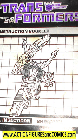 Transformers SHRAPNEL 1985 instructions stag beetle