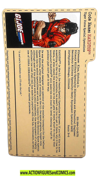 Gi joe Tiger Force HARDTOP 2004 FILE CARD fc sdcc joecon