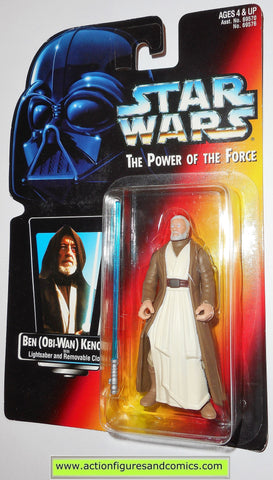star wars action figures BEN OBI WAN KENOBI 1995 long saber .01 red card power of the force toys moc
