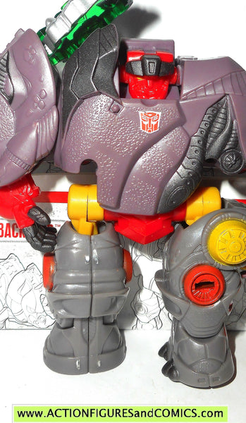 Transformers Cybertron Backstop: Action Figure Rinoceronte Robot, Giocattolo Per Bambini 5+ Anni