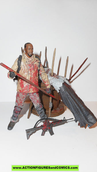 The Walking Dead MORGAN bloody deluxe impaled zombie todd