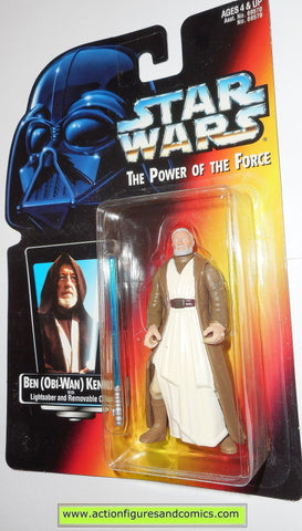star wars action figures BEN OBI WAN KENOBI 1995 short saber .01 red card power of the force toys moc