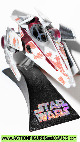 star wars titanium V-WING Starfighter rebel 2007 complete