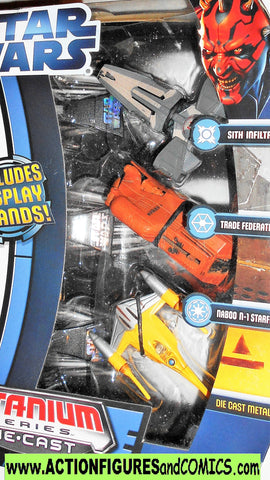 star wars titanium 3 pack 2012 sith infiltrator naboo starfighter moc mib