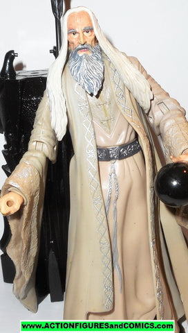 Lord of the Rings SARUMAN the WHITE Floating Palantir base toy biz complete hobbit