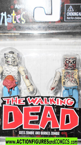 Walking Dead Minimates GUTS ZOMBIE and BURNED ZOMBIE moc