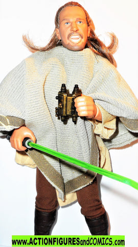 star wars action figures QUI GON JINN Poncho 12 inch 1999 episode I 1 movie