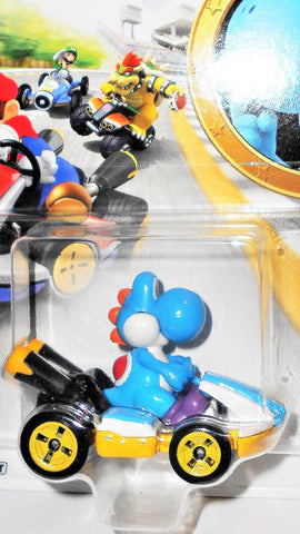 Nintendo Mariokart YOSHI light blue standard kart hotwheels 2020 moc
