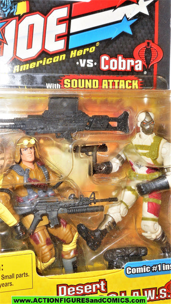 gi joe DUSTY vs COBRA DESERT CLAWS 2002 trooper soldier v7 v1 moc