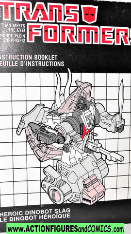 Transformers SLAG 1985 instruction booklet vintage triceratops bi-lingual g1 1