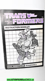 Transformers BOMBSHELL 1985 instructions booklet vintage g1 1