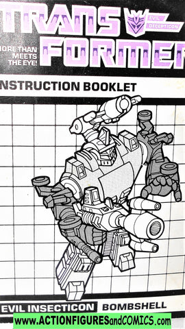 Transformers BOMBSHELL 1985 instructions booklet vintage g1 1