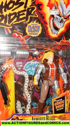 ghost rider toy biz ARMORED BLAZE Johnny glow dark 1995 marvel moc