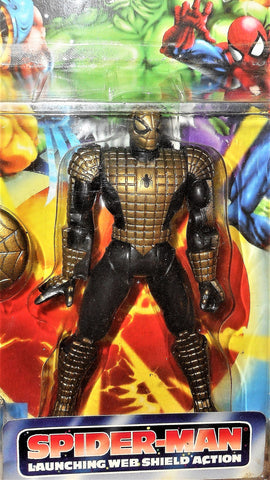 marvel universe toy biz SPIDER-MAN web shield gold 1996 action figures moc mip mib
