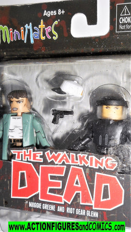 minimates MAGGIE GREENE RIOT GEAR GLENN the walking dead moc