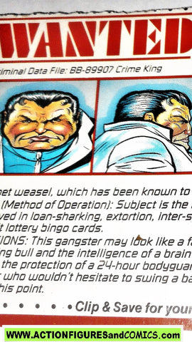 Cops 'n Crooks BIG BOSS crime files FILE CARD vintage 1988 C.o.p.s.