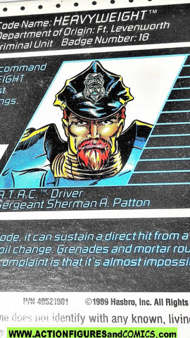 Cops 'n Crooks HEAVYWEIGHT crime files FILE CARD vintage 1989 C.o.p.s.