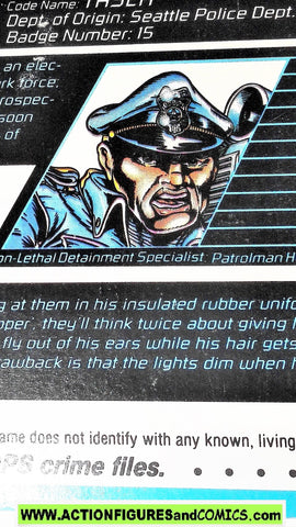 Cops 'n Crooks TASER crime files FILE CARD vintage 1989 C.o.p.s.