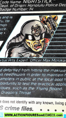 Cops 'n Crooks NIGHTSTICK ninja crime files FILE CARD vintage 1989 C.o.p.s.