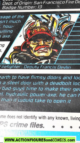 Cops 'n Crooks INFERNO firefighter crime files FILE CARD vintage 1989 C.o.p.s.