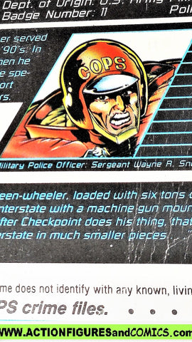 Cops 'n Crooks CHECKPOINT crime files FILE CARD vintage 1989 C.o.p.s.