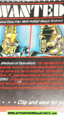 Cops 'n Crooks NIGHTMARE crime files FILE CARD vintage 1989 C.o.p.s.