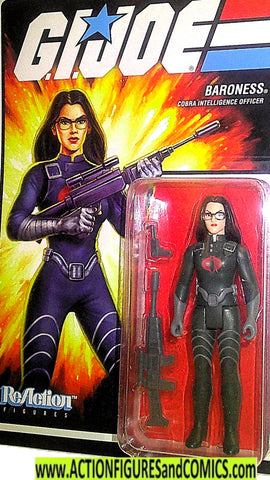 gi joe BARONESS 2022 Reaction figures super7 black suit moc