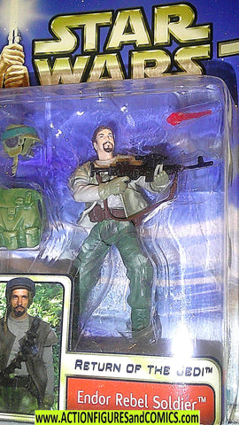 star wars action figures ENDOR REBEL SOLDIER 2002 beard moc