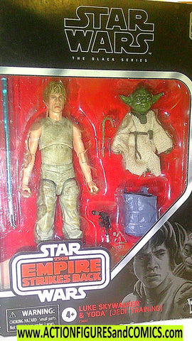 Star Wars action figures LUKE Skywalker & YODA Deluxe moc mib