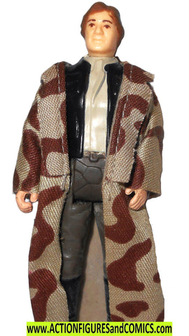 star wars action figures HAN SOLO 1984 endor trenchcoat