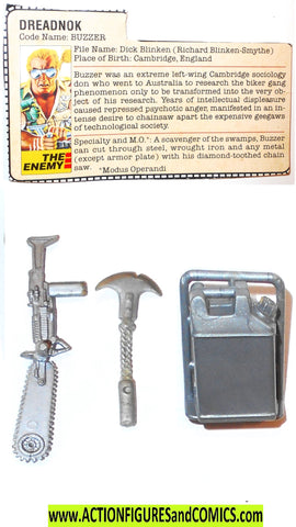 Gi joe BUZZER 1985 v1 dreadnoks vintage complete weapon set