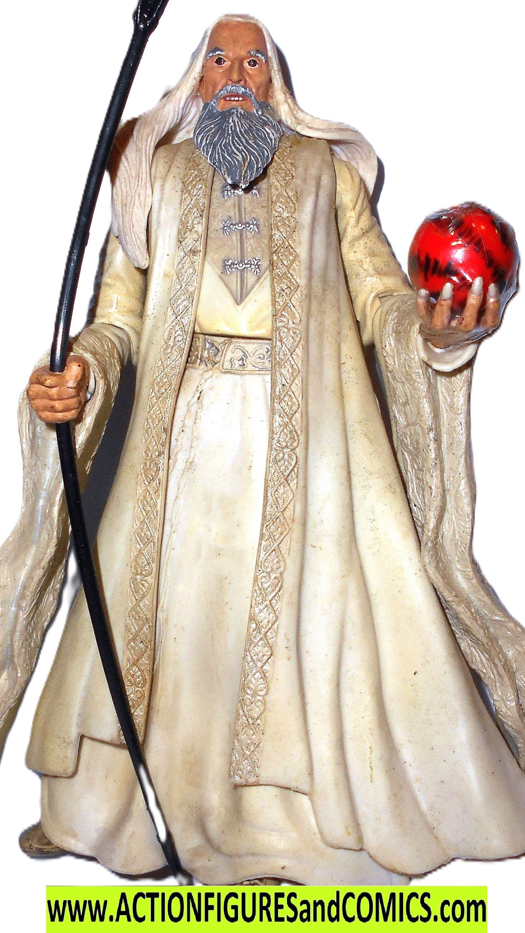 Lord of the Rings SARUMAN THE WHITE orange toy biz complete