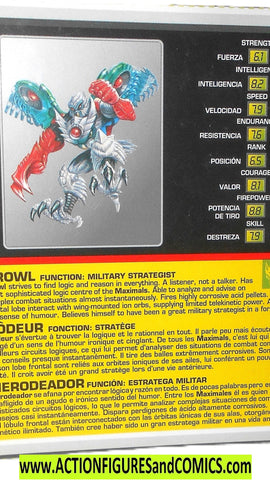 Transformers beast wars PROWL Canada File Card owl