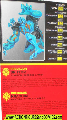Transformers beast wars SPITTOR Canada File Card frog