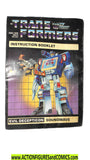 Transformers SOUNDWAVE 1984 instructions booklet vintage g1 1