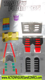 Transformers KICKBACK 1985 STICKER Sheet vintage g1 1