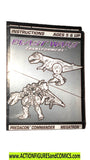 Transformers beast wars MEGATRON 1995 Instructions