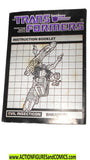 Transformers SHRAPNEL 1985 instructions stag beetle