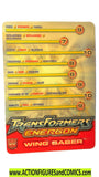 Transformers WING SABER Energon Trading card 2003 2004