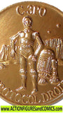 star wars action figures C-3PO & R2-D2 Gold COIN 1998 potf