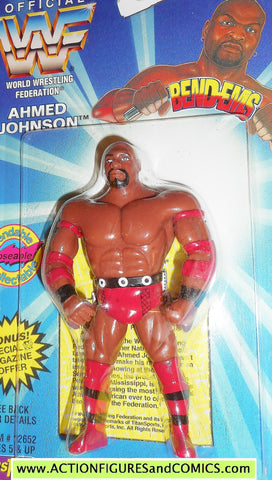 Wrestling WWF action figures AHMED JOHNSON 1996 bend-ems justoys moc