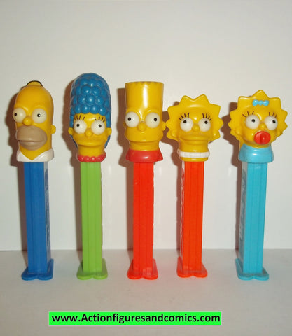 Simpsons PEZ DISPENSER set HOMER BART MARGE LISA MAGGIE complete