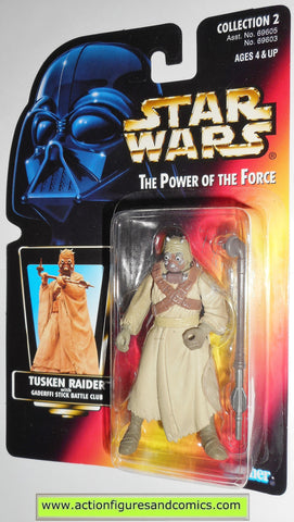star wars action figures TUSKEN RAIDER RED card 1996 power of the force hasbro toys moc mip mib