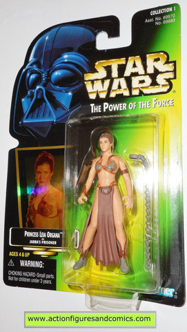 star wars action figures PRINCESS LEIA Jabba Prisoner 00 hologram power of the force moc