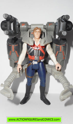 star wars action figures HAN SOLO deluxe smuggler backpack 1997 complete power of the force potf