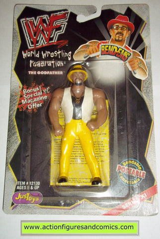 Wrestling WWF action figures THE GODFATHER bend-ems justoys moc mip mib